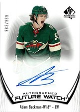 2021-22 SP Authentic Future Watch Autograph Rookie Adam Beckman RC Auto /999