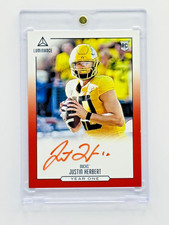2020 Luminance Justin Herbert Rookie On-Card Auto Red Ink Year One RC