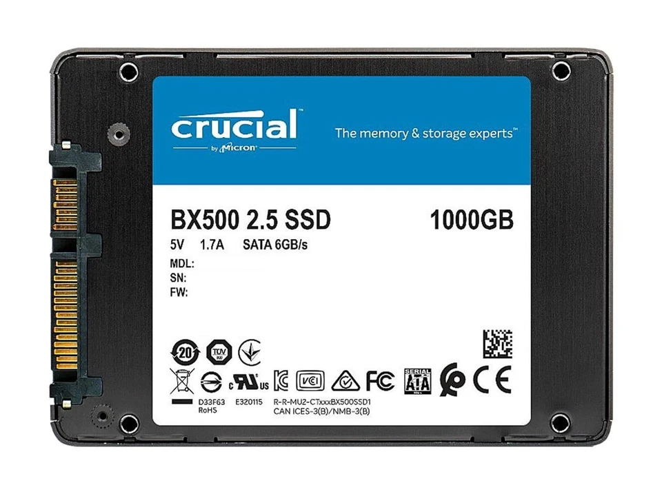 Crucial BX500 1TB 3D NAND SATA 2.5-Inch Internal SSD, up to 540 MB/s - - Image 4 of 4