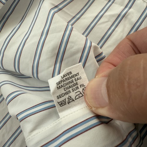 Charvet Dress Shirt French Cuff Men XL 43-17 Longsleeve Button Up Striped France - Picture 9 of 14