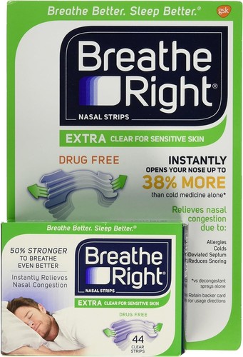Breathe Right Nasal Strips Extra Strength Clear Sensitive Skin 26ct (2 Pack) - Picture 4 of 14
