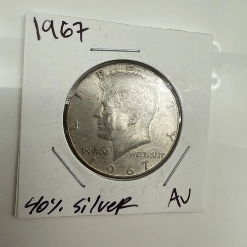 1967 Kennedy half 40% Silver Half Dollar AU+ - UNDER SPOT!