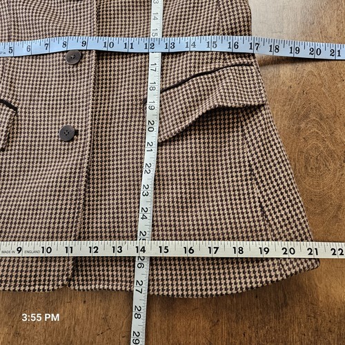 Chaqueta de equitación LAFAYETTE 148 talla 4 blazer mujer pata de gallo lana gamuza parche - Imagen 9 de 21