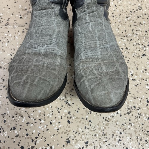 Vintage Justin Cowboy Boots Elephant Print Gray USA Made Mens Size 8.5 D - Picture 10 of 13