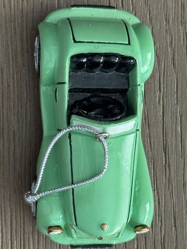 Adorno De Colección Navidad Coche Clásico Roadster Como Nuevo Verde, Negro y Plata Adorno - Imagen 6 de 13