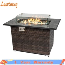 44" Outdoor Propane Fire Pit Table 50000BTU Gas Fire Pit w/Cover Patio Heater US