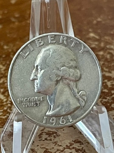 1961-D Washington SILVER Quarter Denver Mint USA Collector Coin 90% Ag # RJ192