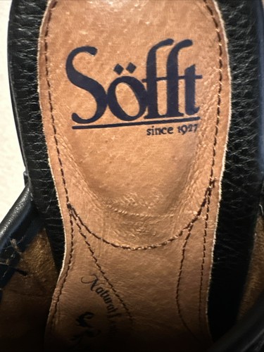 SOFFT Women's 8.5 Black Leather Mule Clogs Slip On Closed Toe Comfort 2.9" Heel - Picture 6 of 22