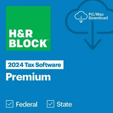 H&R Block Premium 2024 Tax Software (USA)