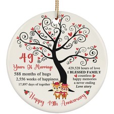 49 Years Love Story Ornament Happy 49th Anniversary Deer Couple Christmas Gift