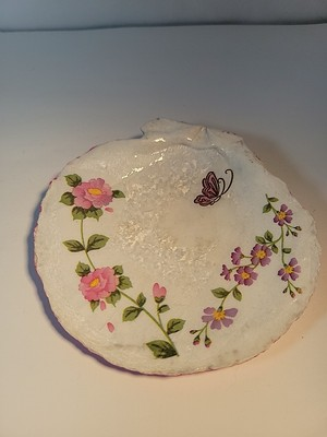 #ad Artisan Made Floral Butterfly Seashell Soap Dish $16.79