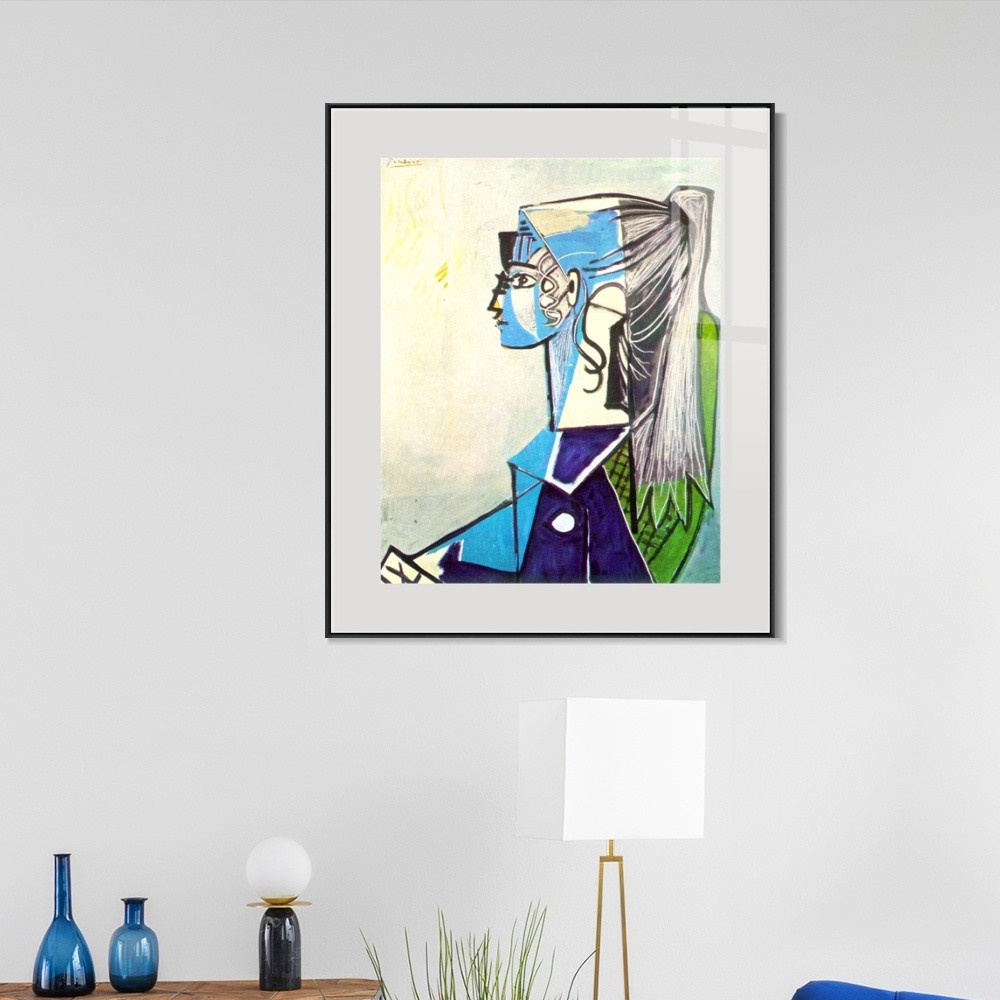Sylvette au Fauteuil/パブロ ピカソ/アートポスター Framed Canvas 1954 Portrait de Sylvette David 24 au fauteuil