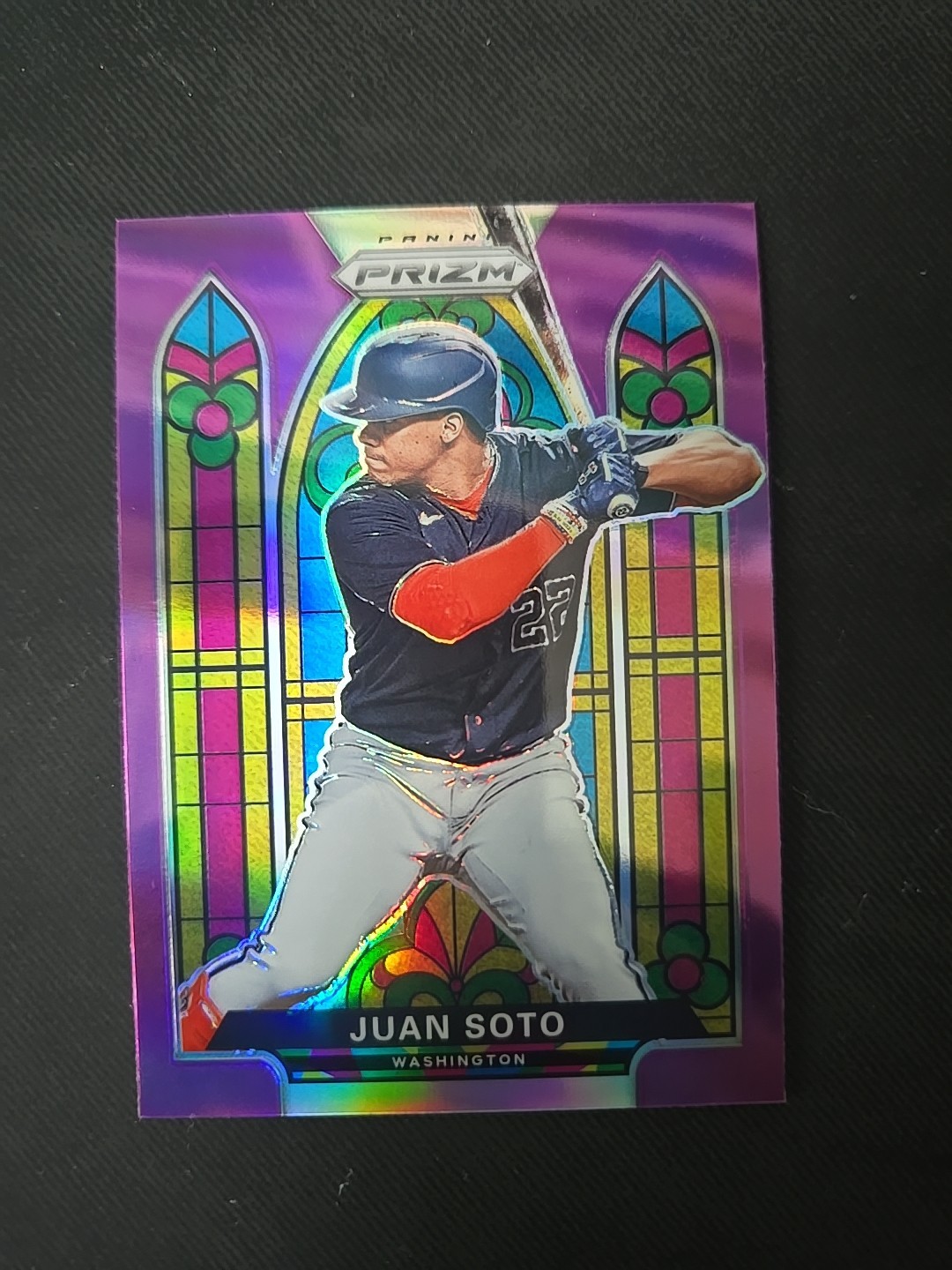 2021 Panini Prizm Stained Glass Juan Soto #SG-3 Purple