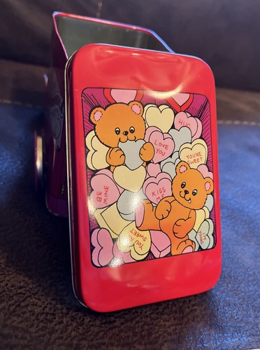 Vintage Valentine's Day Enesco Candy Hearts Tin Teddy's Candy Mobile, Foil Seal - Imagen 11 de 12