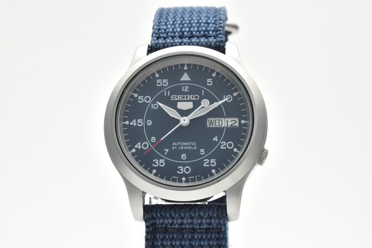 時計 seiko5 7S26 02J0 Exc+5】SEIKO 5 7S26-02J0 NAVY Day/Date Automatic Men's Watch