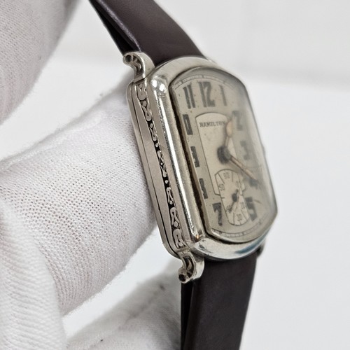 Hamilton Tonneau Men's Vintage 14K Gold Filled Engraved Case Mechanical Watch - Picture 4 of 13