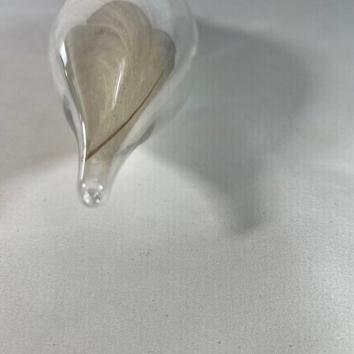 Große Vintage mundgeblasene klare irisierende Glas Ornament mit Feder 9" hoch - Bild 4 von 8