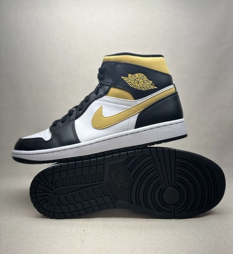 Nike Air Jordan 1 Mid White Pollen, Black University Gold Herrengröße 10,5M - Bild 3 von 6