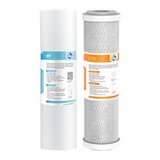 2-Stage 10x2.5" Sediment CTO Carbon Block Water Filter Whole House Cartridge Set