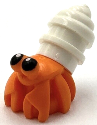 Lego New Hermit Crab Bar on Back w/ Black Eyes and White Shell