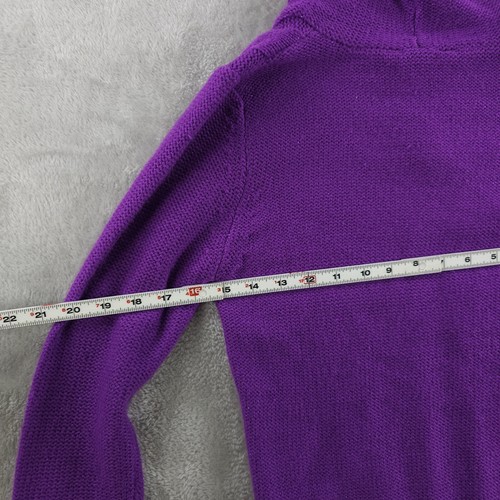 Arizona Hooded Sweater Girls Large Purple Long Sleeve Knit Pullover Cozy - Picture 8 of 10