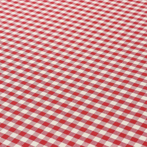 Gingham Check Red Fabric Woven Curtain Crafts Cushions Upholstery per metre - Picture 2 of 4