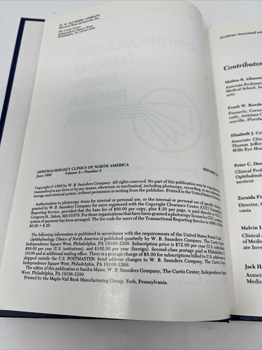Ophthalmology Clinics of North America  1989 Vol 2 No 2 - Contact Lens Wear - Foto 6 di 12