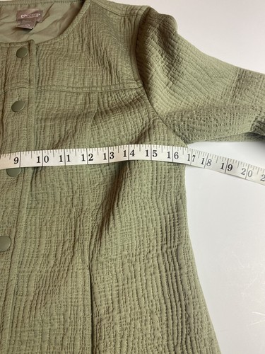 Chico's Damen Gr. 0 Strick Druckknopf Blazer Jacke Stretch Langarm Oliv - Bild 9 von 12