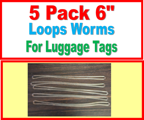 Confezione da 5 etichette bagaglio trasparente 6 pollici LOOPS WORMS GUARDA VIDEO - Foto 4 di 4