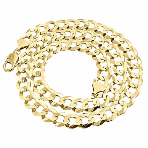 Real 10K Yellow Gold 11MM Chiseled Curb Cuban Link Style Chain Necklace 20-30" - Bild 10 von 11