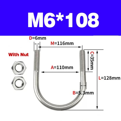 304 Stainless Steel U-Shaped Screw/U-Shaped Clamp/U-Shaped Bolt/Clip Pipe M6-M12 - Picture 30 of 85