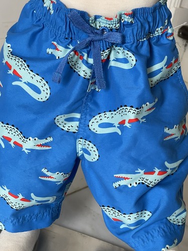 Hanna Andersson Boys Swim Trunks Blue Alligator Swim Shorts Size 5 - Picture 2 of 11