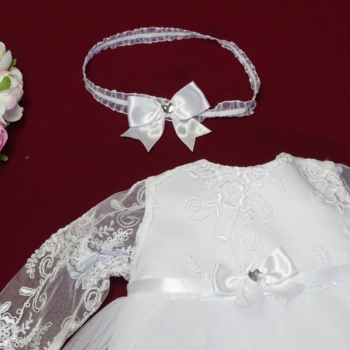 Taufkleid +Stirnband Spitze Gr. 56,62,68,74,80,86 ,92 ❤️ NEU 2020 ❤️ - Bild 3 von 5