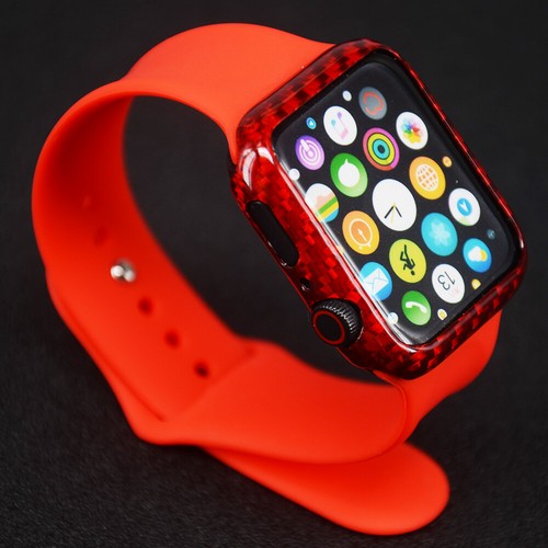 100% Original Genuino Fibra de Carbono Estuche Cubierta para Parachoques para Apple Watch Series 8 7 6 - Imagen 12 de 20