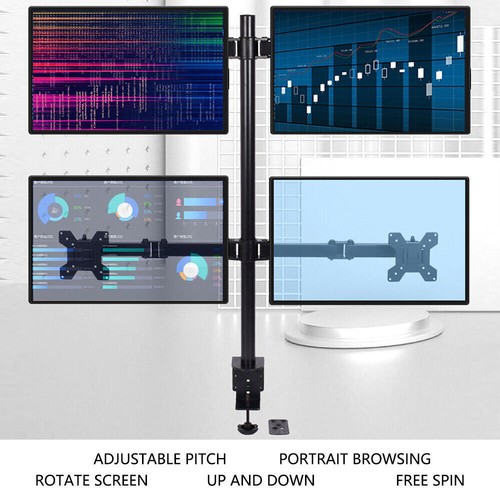 Multi Monitor Mount Gaming Pc Vertical Desktop Computer Stand Rack Screen Quad - Picture 5 of 9