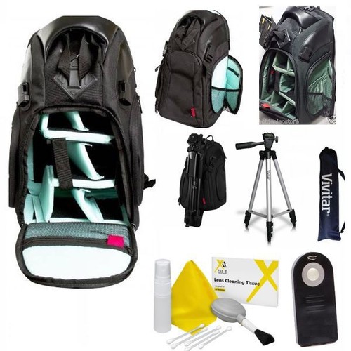  50" PRO TRIPOD + LARGE BACKPACK CASE + REMOTE FOR CANON EOS REBEL T3 T5 T6 T5I  - Picture 1 of 9