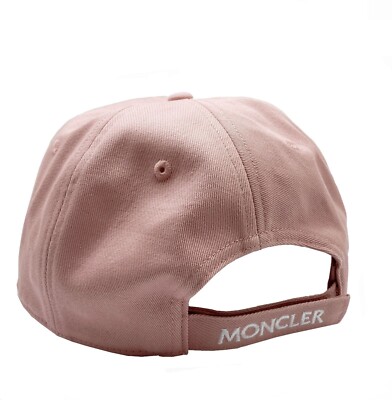Moncler Hat Baseball Cap Light Pink Size M Logo-Patch Cotton