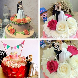 Wedding-Cake-Couple-Figurine-Topper-Bride-Groom-Resin-western-style-decor