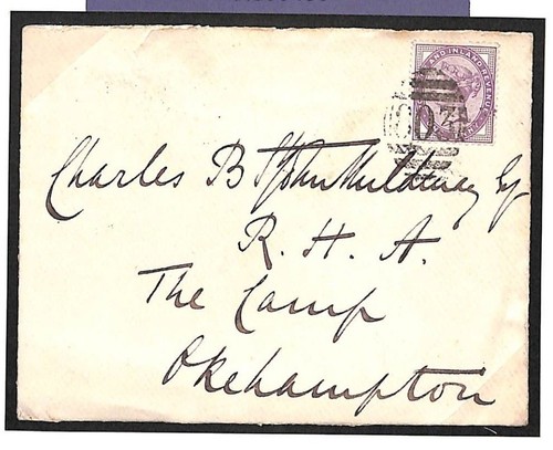GB QV SOM Dulverton *803* Numeral Military Cover THE CAMP Okehampton Devon MS481 - Picture 3 of 3