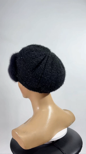 Damen Echtpelz Baskenmütze Winter Nerzmütze Luxus Pelzmütze Russische Pelz Baskenmütze - Video 1 von 1