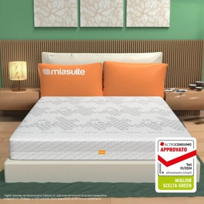 MIASUITE Materasso Sfoderabile Matrimoniale 160x195, alto 20 cm - Indeformabile. Enduro
