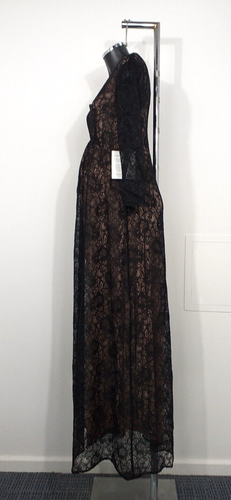 Tiffany Rose Chloe Lace Gown Maternity Dress - Black Lace over Nude Lining - Picture 2 of 8