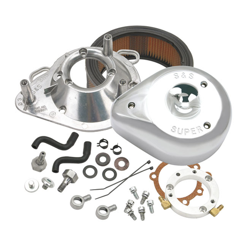 S&S FILTRO ARIA TEARDROP CROMATO PER HARLEY DAVIDSON SOFTAIL DYNA TOURING GLIDE - Foto 3 di 5