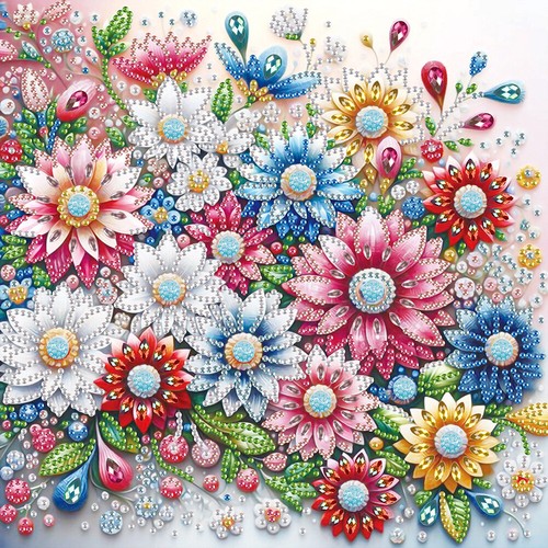 5D DIY Partial Special Shaped Drill Diamond Painting Flower Home Decor 30x30cm - Afbeelding 8 van 39