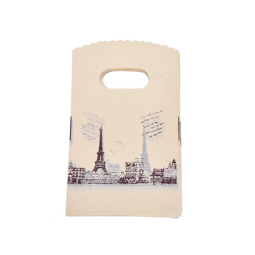 100pcs/lot Pink Eiffel Tower Packaging Bags Plastic Shopping Bags With Handl &q& - Picture 5 of 12