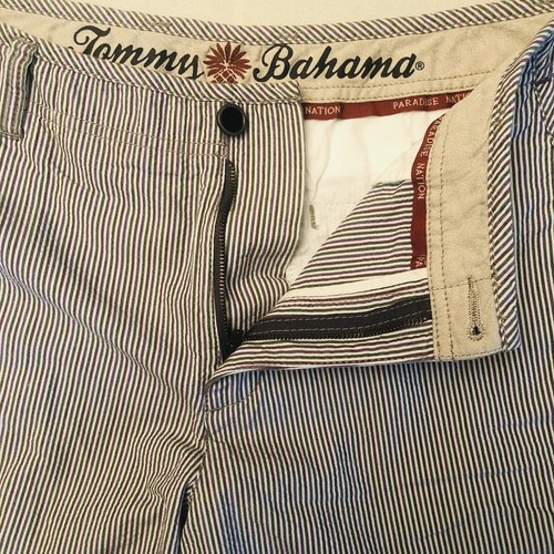 Pantalones Cortos Tommy Bahama Paradise Nation Hombres Talla 34/10 Rayas Seersucker Frente Plano - Imagen 3 de 8