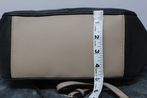 CLARKS Small Black&Beige Shoulder/Hand Bag Genuine Leather w/6 Outer Pockets - Picture 11 of 24