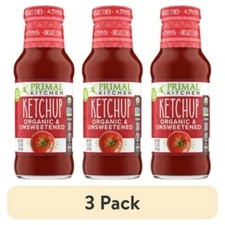 (3 pack) Primal Kitchen Organic Unsweetened Ketchup, 11.3 Ounce