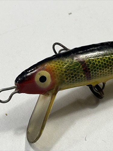 Vintage Heddon Cobra 4 1/2” Lure In Yellow Perch Scale Finish “Wood” VG+++ - Picture 9 of 13
