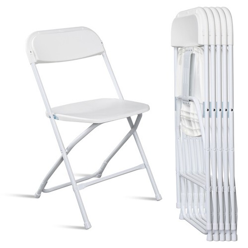 6pcs Injection Molding Classic Garden Plastic Folding Chair White - Picture 7 of 9